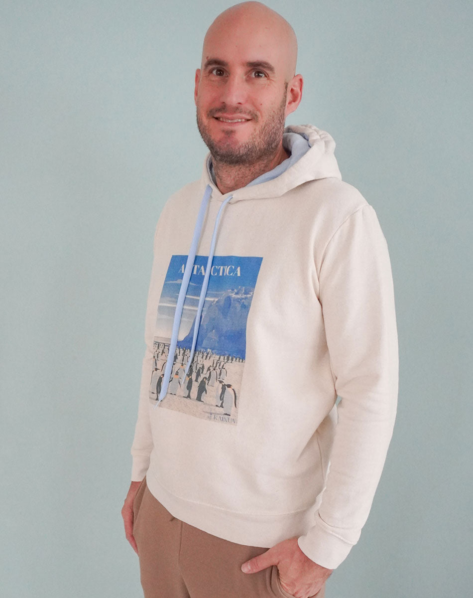 Antarctica Hoodie ecru white - Unisex