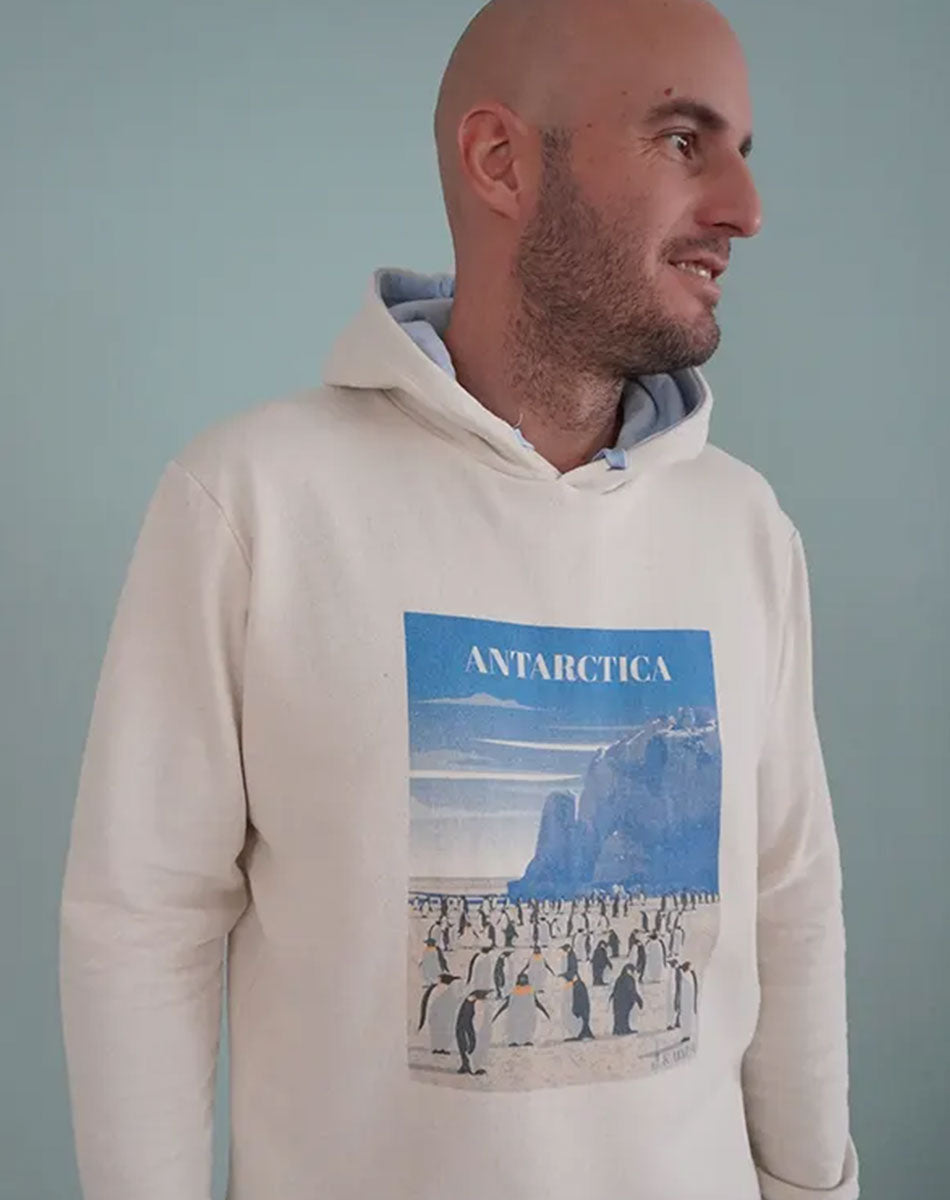 Antarctica Hoodie ecru white - Unisex