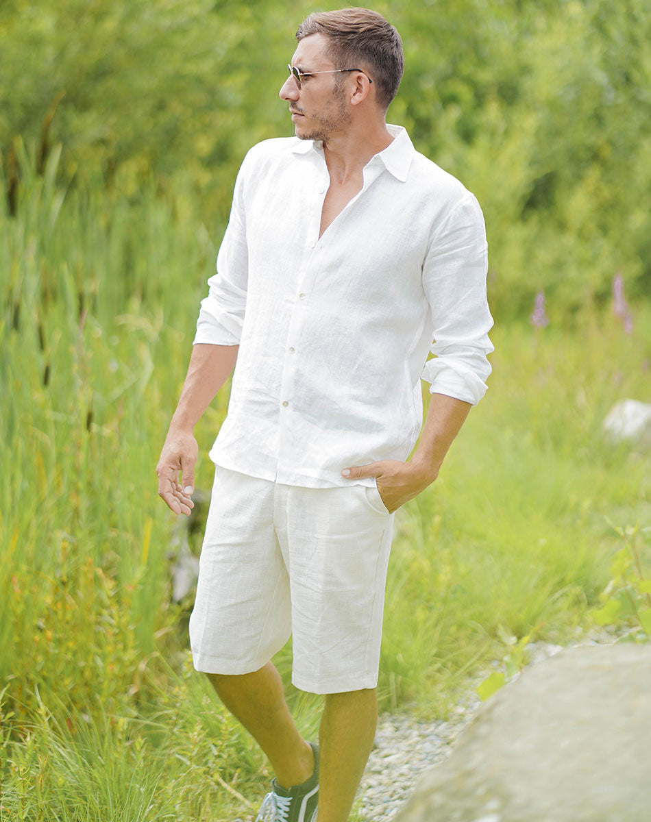 Keiko Linen Shorts light beige - Men