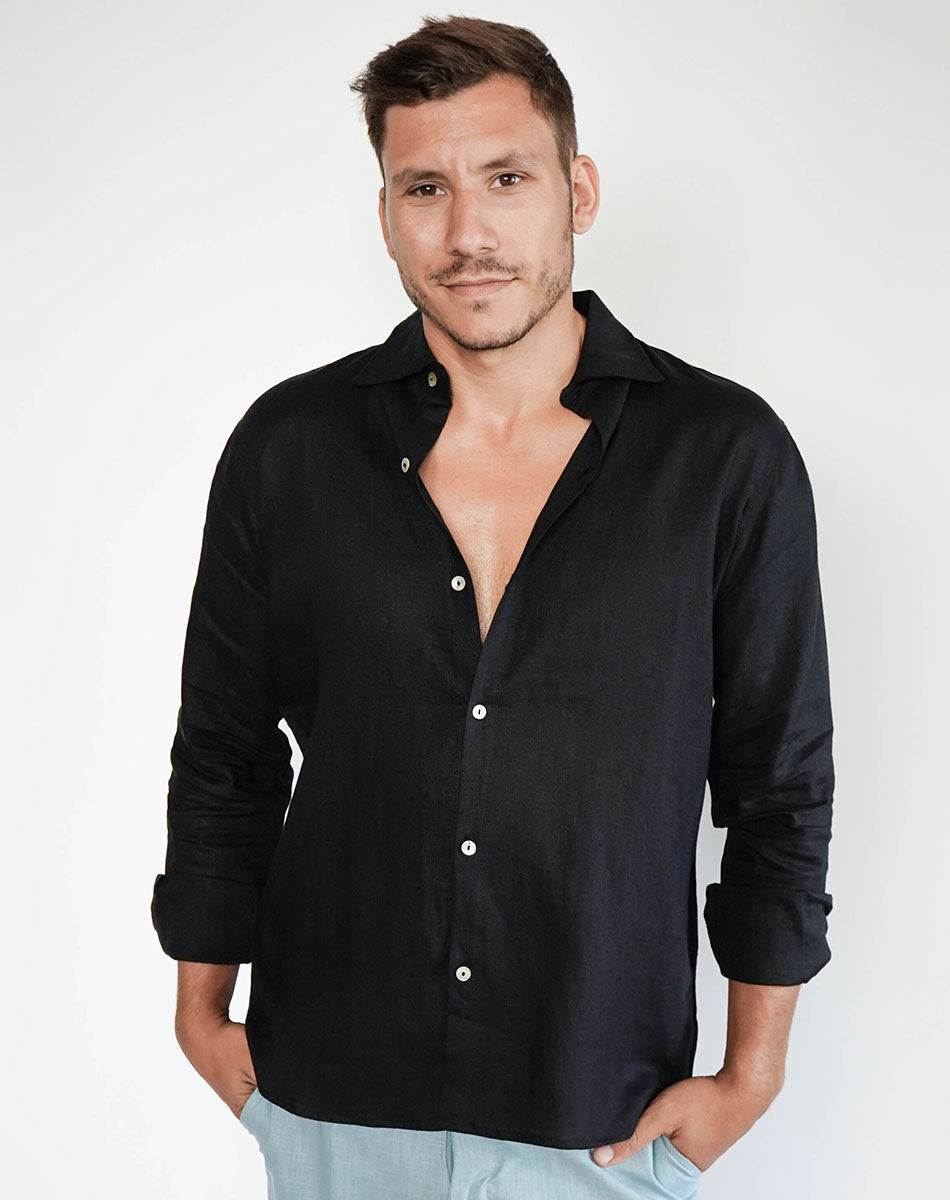 Koko Linen Shirt black - Men