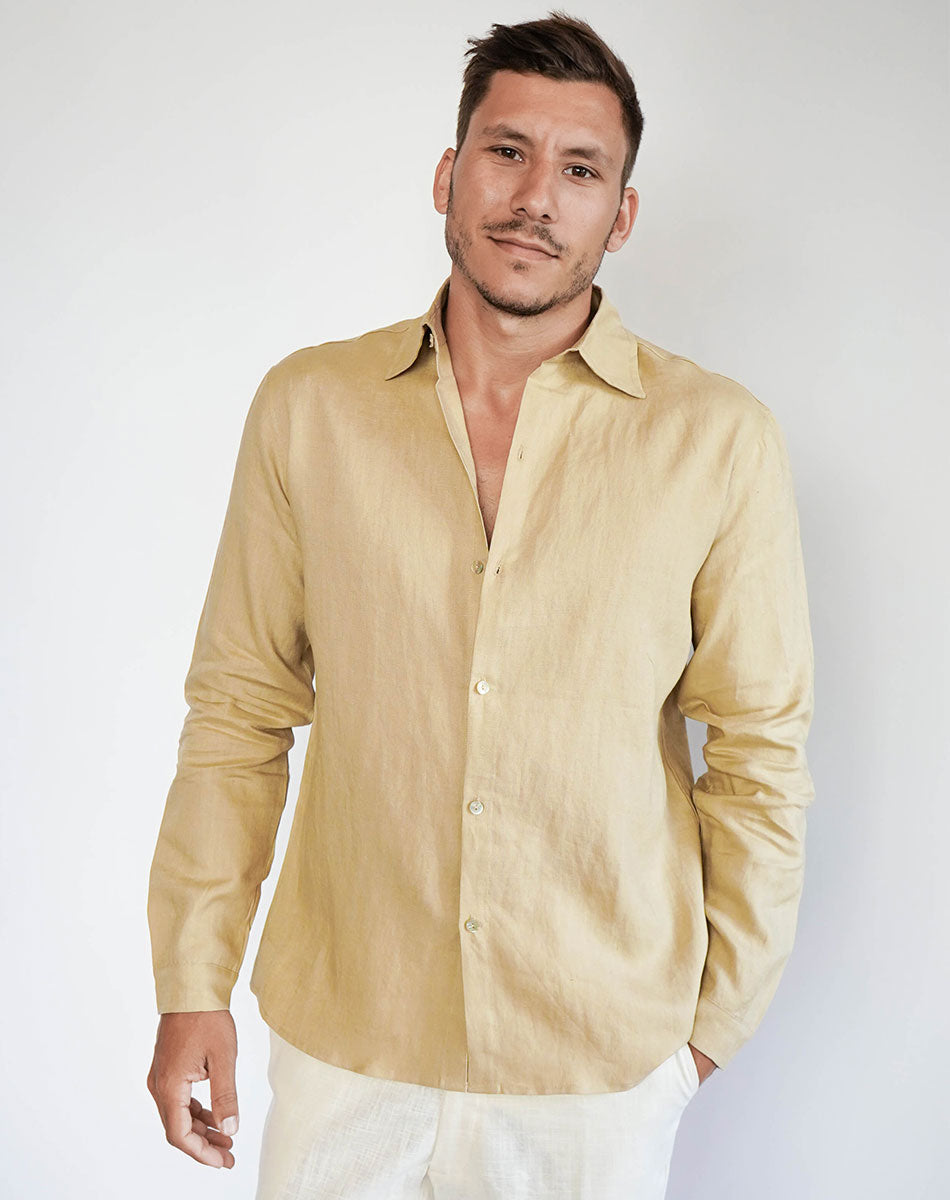 Koko Linen Shirt brown - Unisex