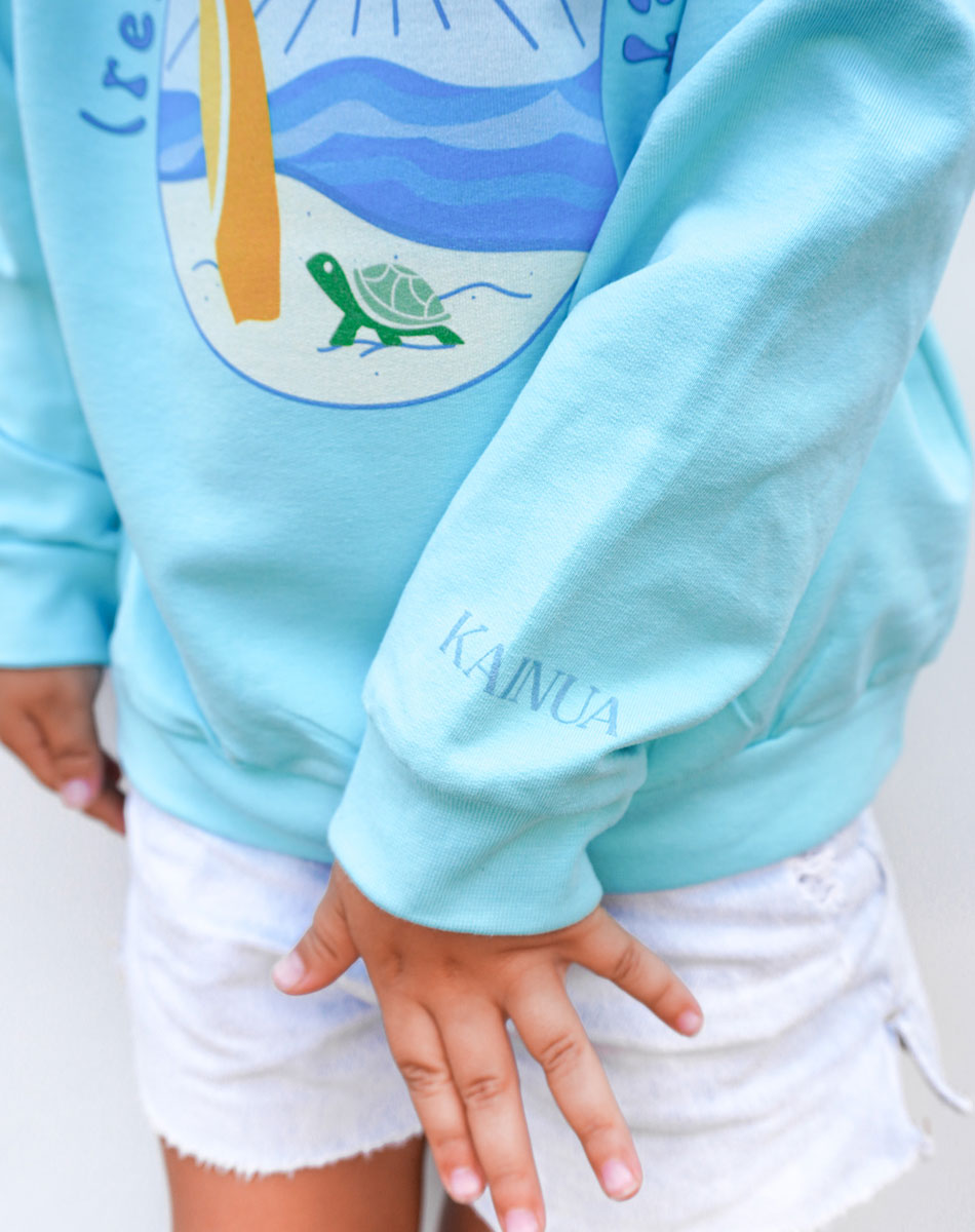 Turtle Surf Sweatshirt blue - Kids