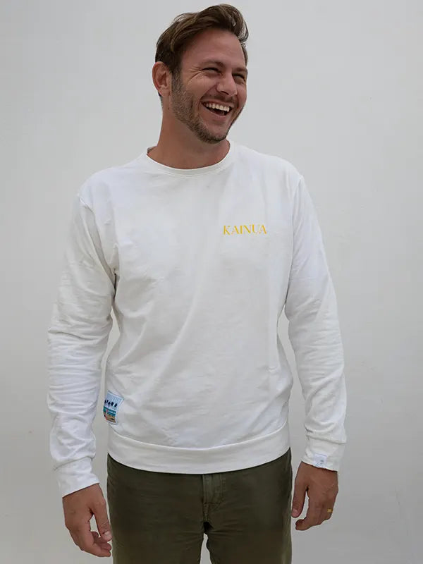 KAI Unisex white-yellow sweatshirt