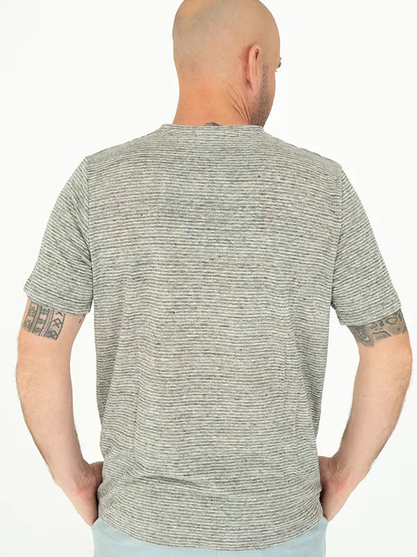 Olona Men's Gray Linen T-shirt