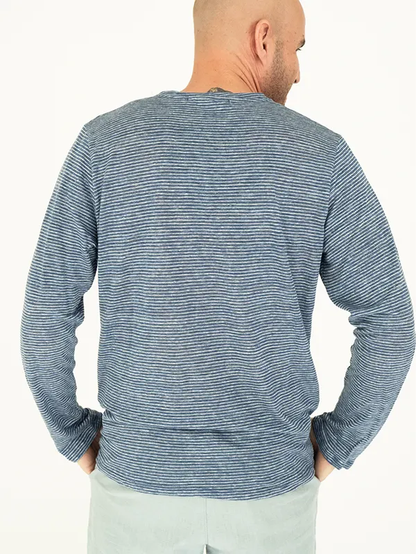 Olona Men's Blue Long Sleeve T-Shirt