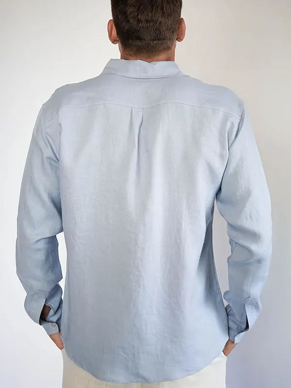 Koko Linen Unisex Blue Shirt